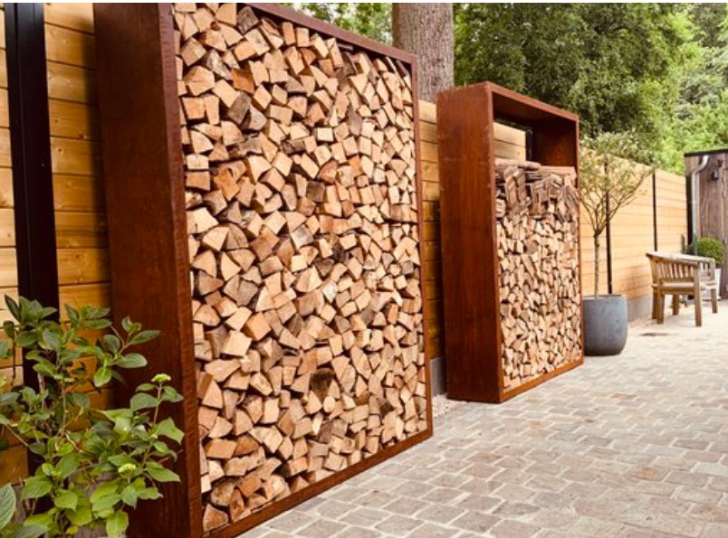 Rack a buches Corten en 38.5 cm prof (copie)