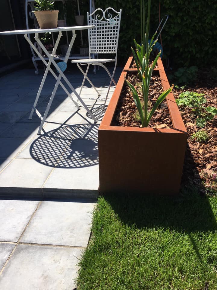 Bac en acier corten rectangulaire 2 mm