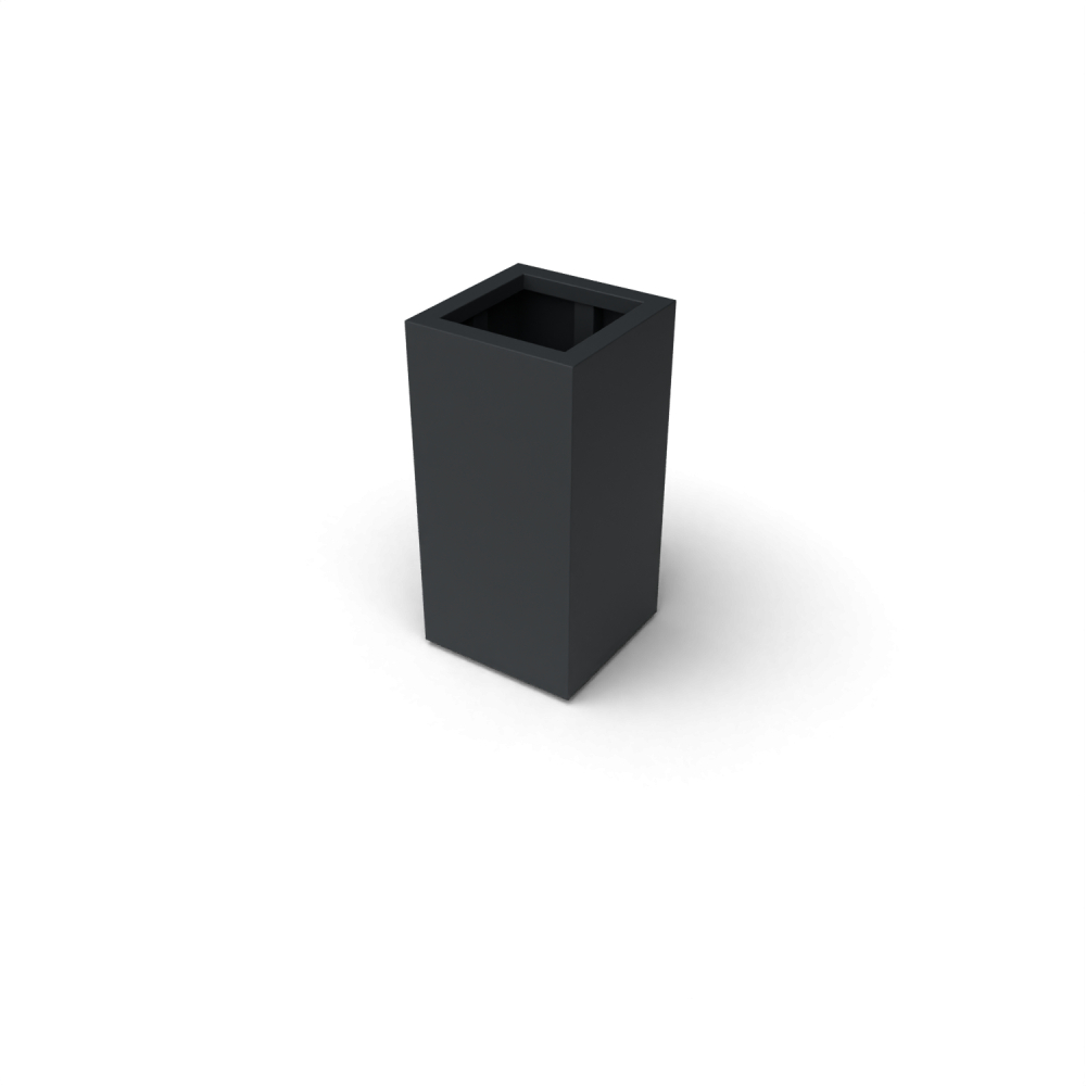 Jardinière rectangulaire Artus en acier alu 3 mm RAL 9005 