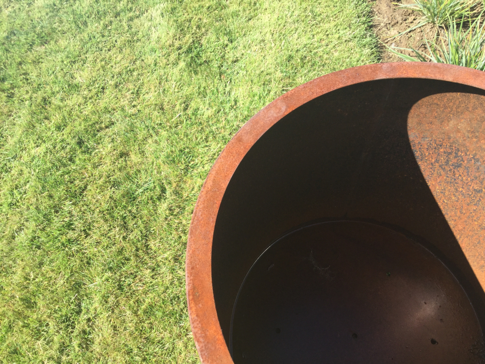 Jardinière corten ronde Diam 120 ht 80 cm