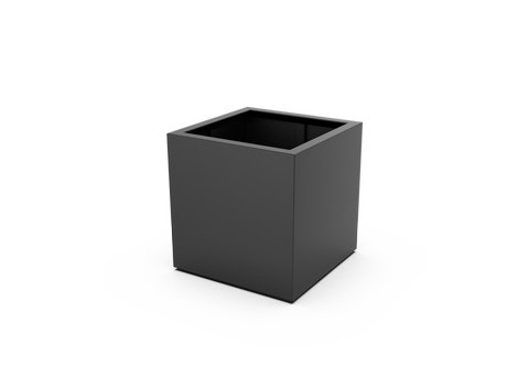 Jardinière carrée Quartus en acier alu 3 mm RAL 9005 (400x400x400 mm)