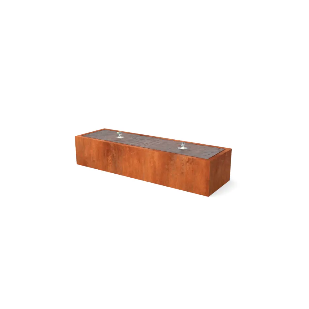 Table d'eau corten rectangulaire 