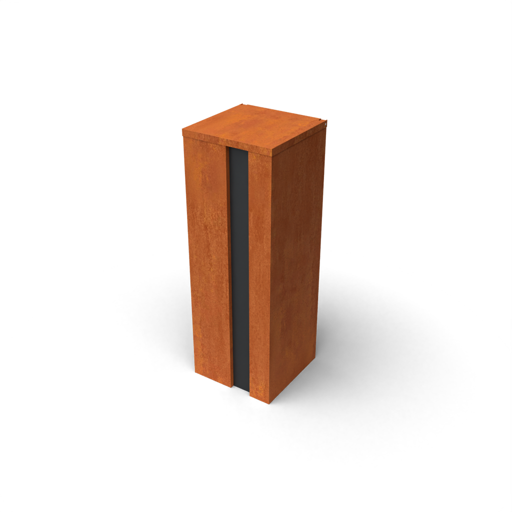 Boite aux lettres colis Collu corten combo noire