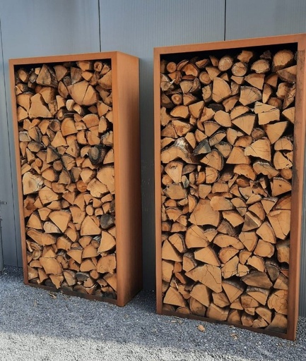 Rack a buches Corten en 38.5 cm prof